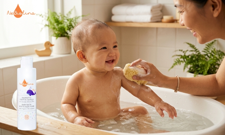 Sản phẩm không chứa xà phòng giúp bảo vệ lớp màng lipid mỏng manh trên da trẻ sơ sinh