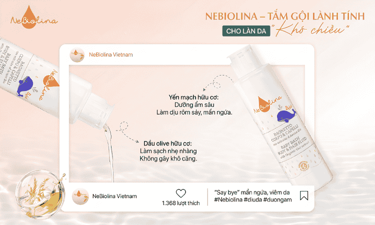 Sữa tắm gội NeBiolina - Dịu lành cho những làn da nhạy cảm nhất