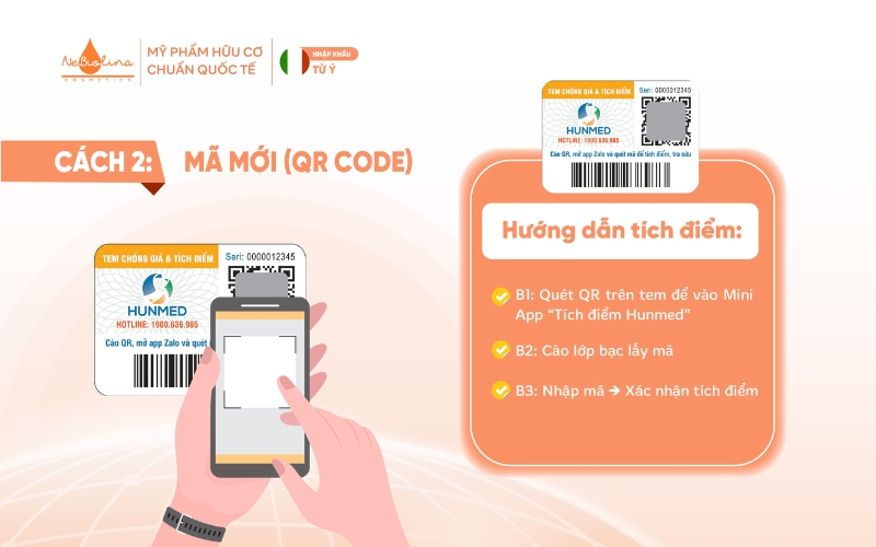 Hướng dẫn tích điểm với tem mới - Mã QR