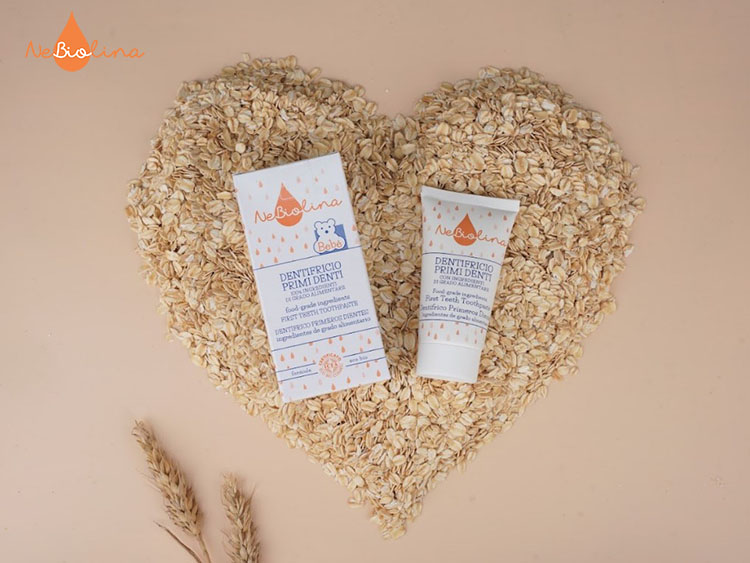 Kem đánh răng chiết xuất yến mạch hữu cơ NeBiolina làm dịu nướu cho trẻ