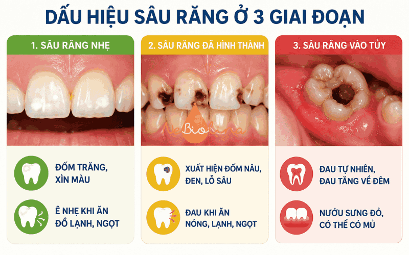 Dấu hiệu sâu răng ở trẻ 