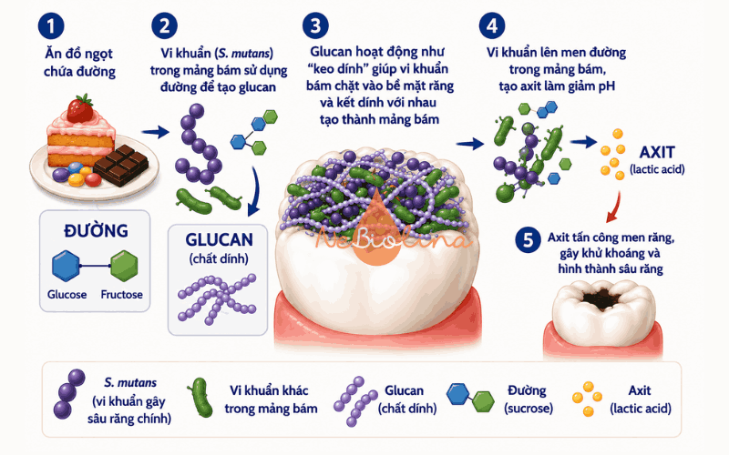 Cơ chế hình thành vi khuẩn sâu răng 