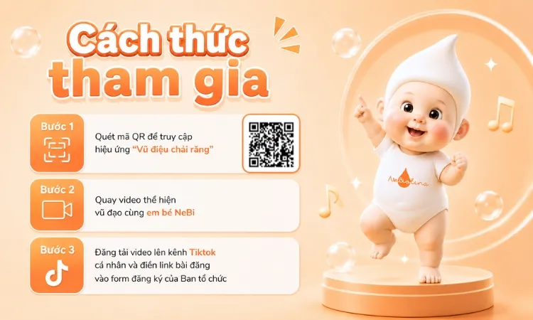 3 bước tham gia challenge "Vũ điệu chải răng" của NeBiolina
