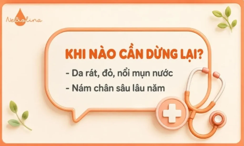Không nên tiếp tục dùng lá tía tô trị nám nếu da có biểu hiện dị ứng