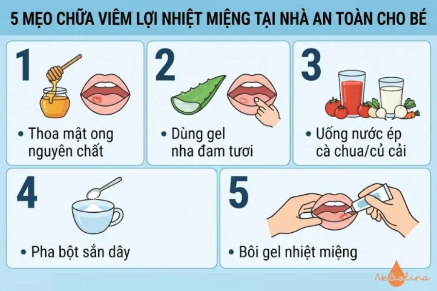 Mẹo chữa viêm lợi nhiệt miệng tại nhà an toàn cho bé