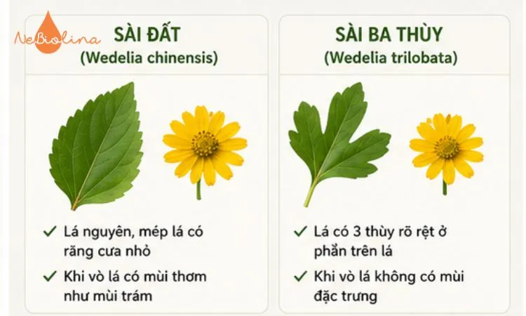 Phân biệt sài đất và sài ba thùy