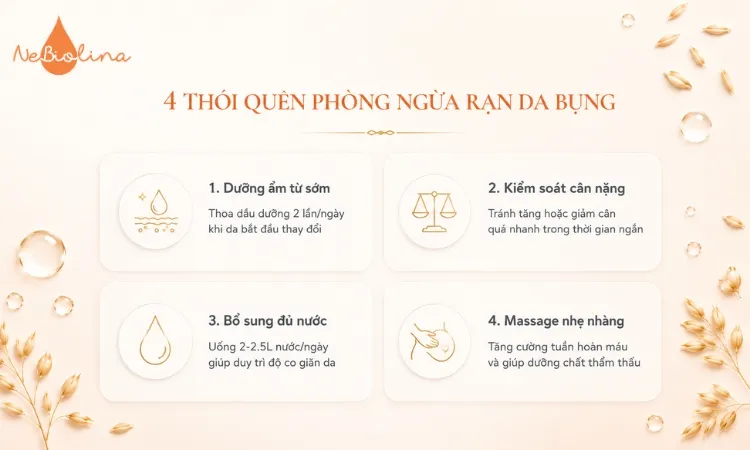 Phòng ngừa rạn da bụng với 4 thói quen chăm sóc da đơn giản hàng ngày