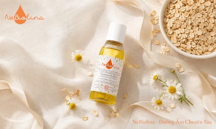 Dầu massage hữu cơ NeBiolina chiết xuất yến mạch thấm nhanh