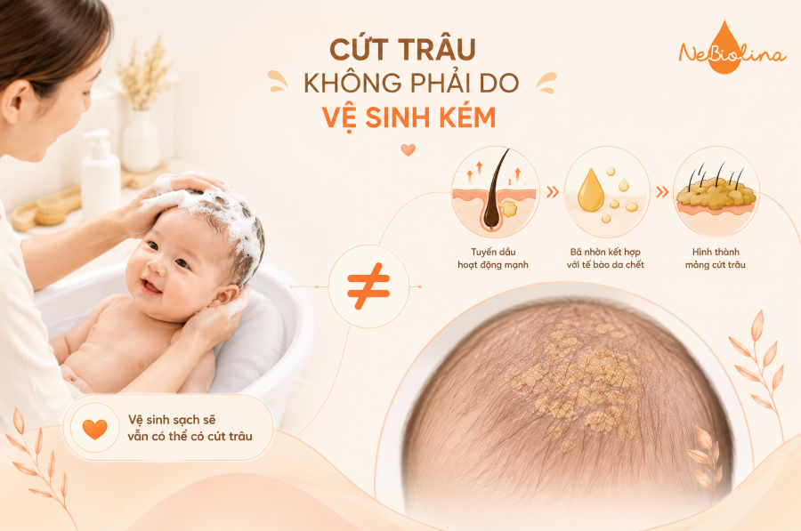 Cứt trâu không phải do mẹ vệ sinh kém
