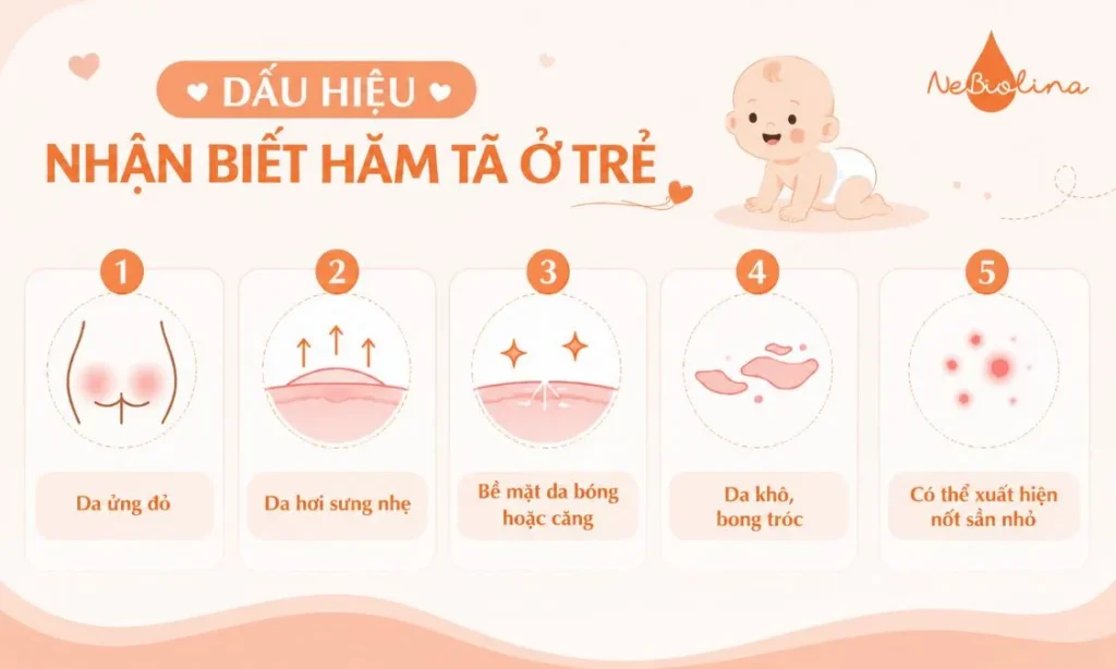 Những dấu hiệu dễ nhận biết hăm tã ở trẻ