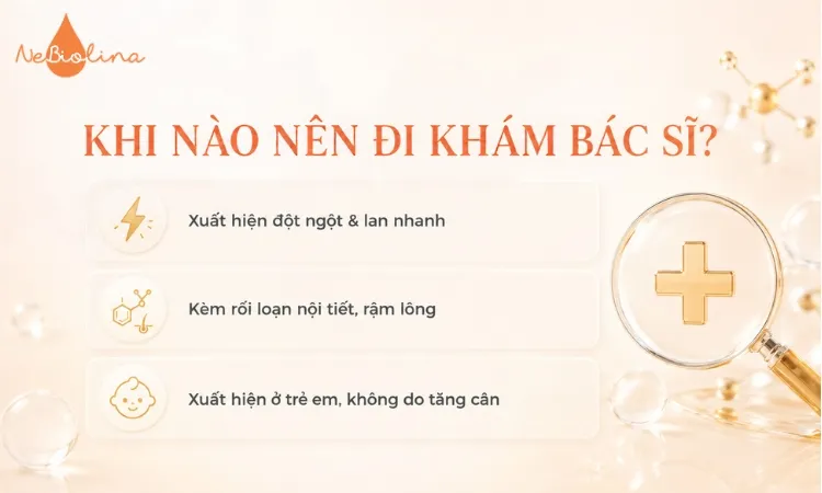 Lưng bị rạn da thường không nguy hiểm nhưng cần đi khám khi có các dấu hiệu bất thường
