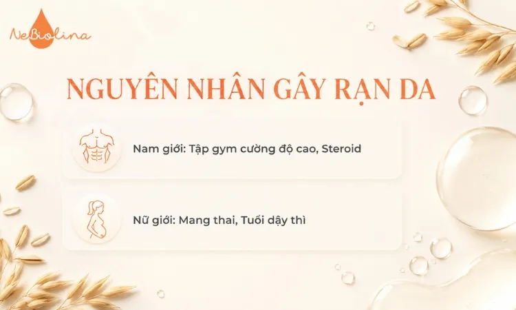 Nguyên nhân gây rạn da chủ yếu ở nam và nữ khác nhau