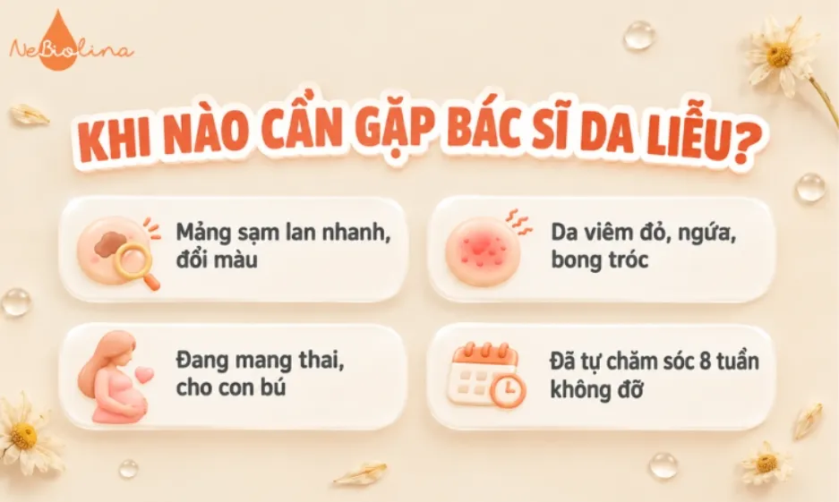 Những trường hợp không thể tự điều trị nám tại nhà