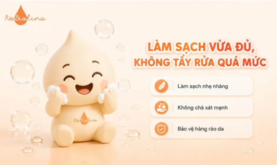Làm sạch quá mức khiến hàng rào bảo vệ da bị tổn thương