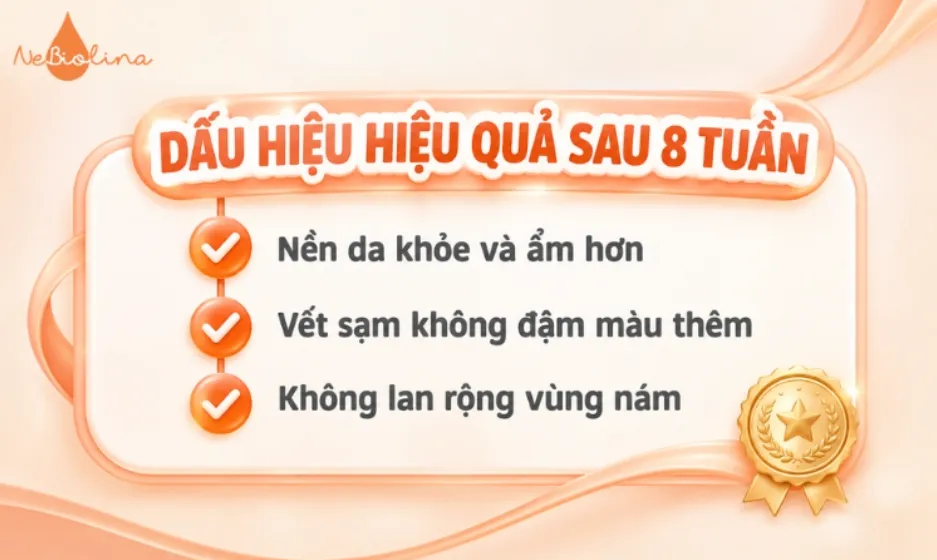 Vết sạm da không đậm màu thêm là một dấu hiệu tích cực khi tự điều trị nám