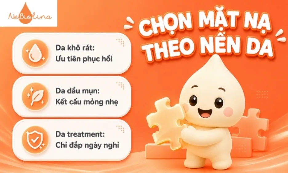 Chọn mặt nạ nên dựa trên tình trạng da chứ không chỉ công dụng trên bao bì