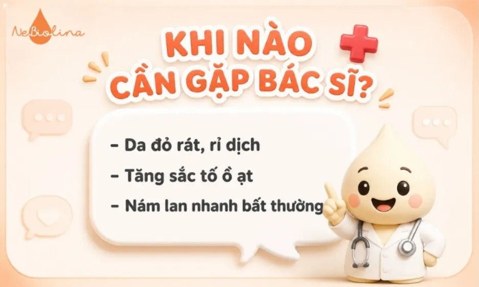 Nếu da đỏ rát, sưng, ngứa nên đi khám ngay