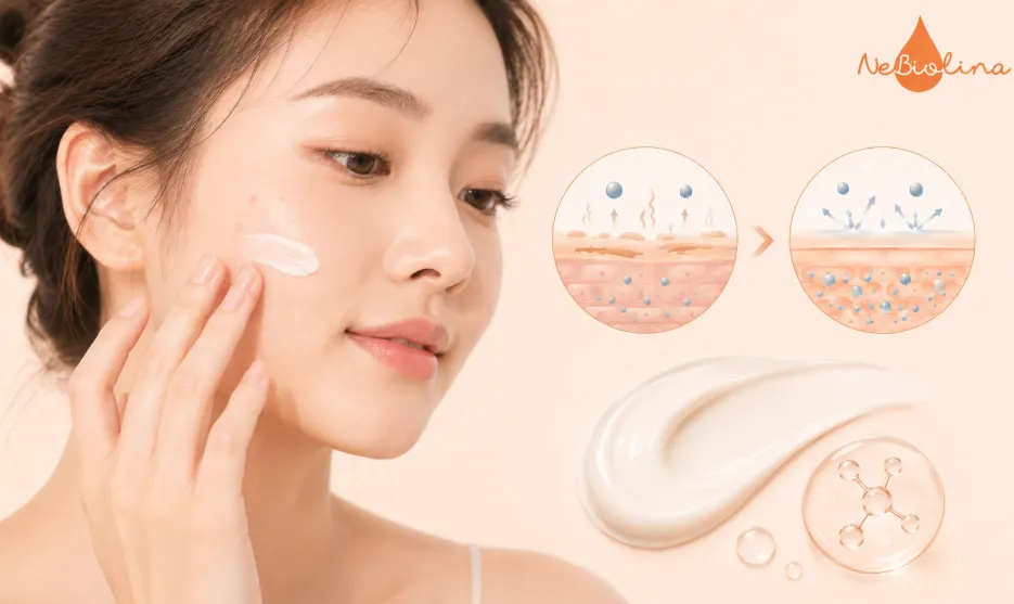 Dưỡng ẩm giúp phục hồi và duy trì làn da khỏe mạnh sau giai đoạn trị mụn.