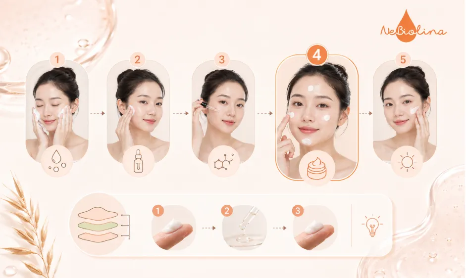 Sử dụng kem dưỡng ẩm trong quy trình chăm sóc da mụn
