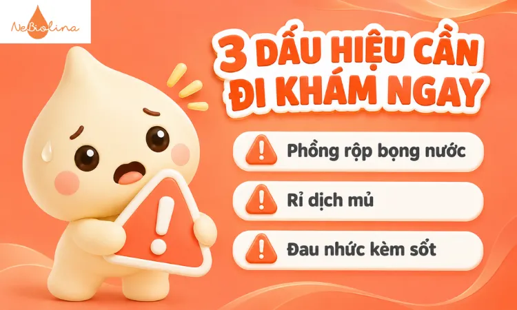 Cần đi khám ngay nếu da bị phồng rộp bọng nước