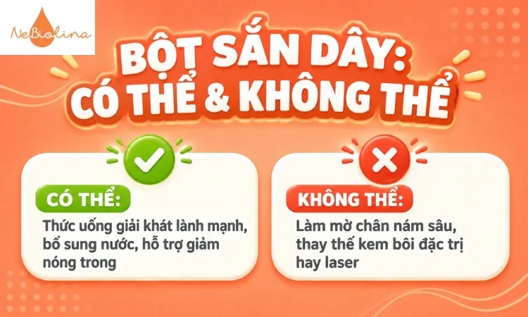 Bột sắn dây không thể thay thế các phương pháp điều trị nám chuyên sâu