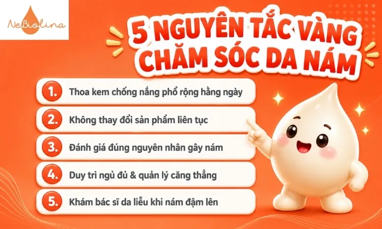 5 nguyên tắc quyết định hiệu quả điều trị nám
