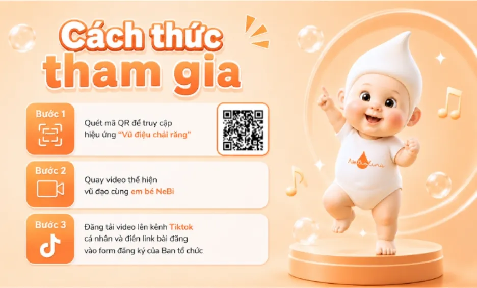 3 bước tham gia challenge "Vũ điệu chải răng" của NeBiolina