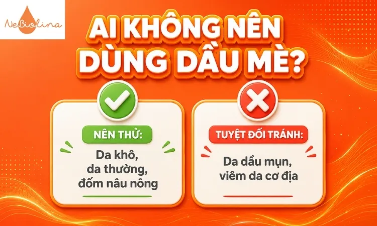 Người có da dầu mụn không nên dùng dầu mè trị nám