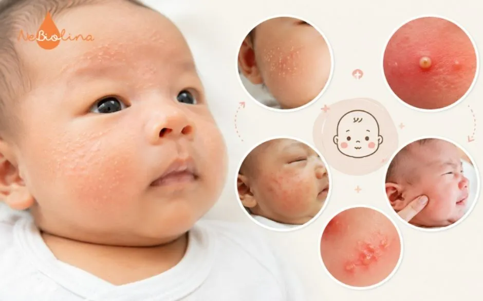 Trẻ cần được đưa đi thăm khám khi mụn bị mưng mủ, viêm.
