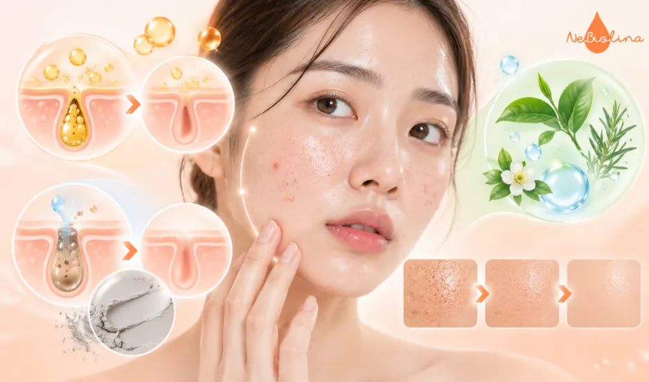 Các thành phần giúp kiểm soát dầu, làm dịu và hỗ trợ chăm sóc da mụn