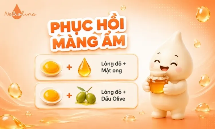 Các công thức kết hợp với lòng đỏ trứng giúp phục hồi màng ẩm