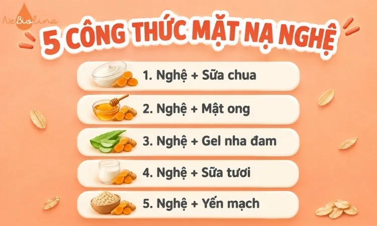 5 công thức mặt nạ tinh bột nghệ trị nám tàn nhang