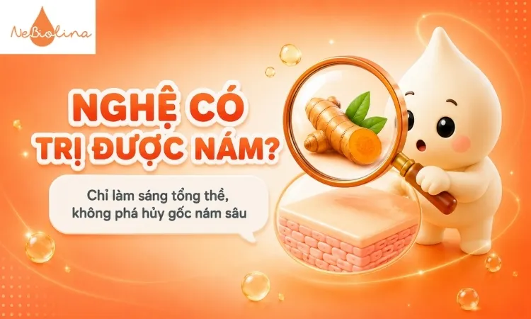 Mặt nạ nghệ chỉ có tác dụng làm sáng da chứ không phá huỷ gốc nám
