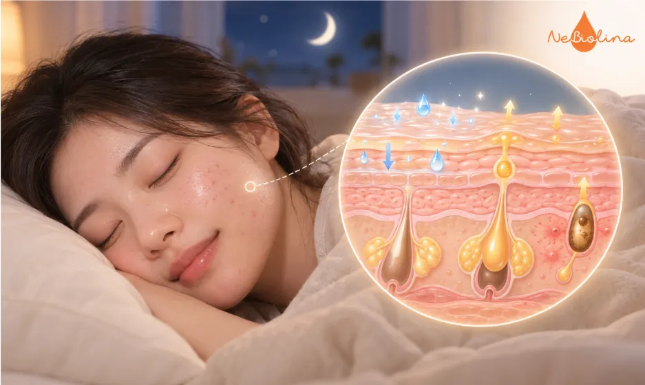 Ban đêm là thời điểm da tăng cường tái tạo, phục hồi và cân bằng độ ẩm.