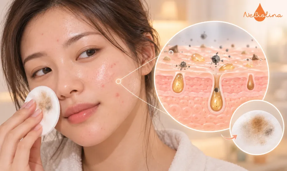 Tẩy trang giúp loại bỏ dầu thừa, bụi bẩn và cặn bám trên da.