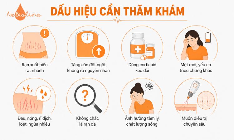 Khi nào nên khám bác sĩ vì rạn da?