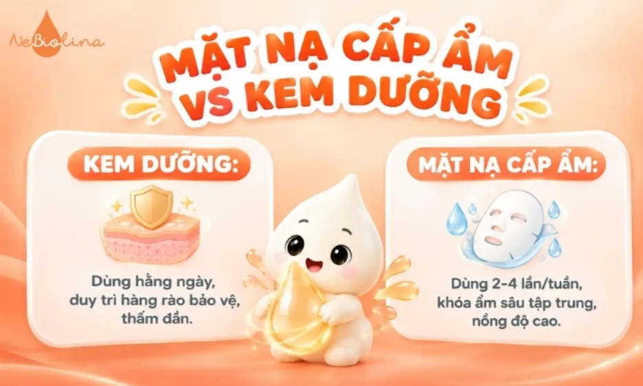 Mặt nạ cấp ẩm thường chứa nồng độ hoạt chất cao hơn