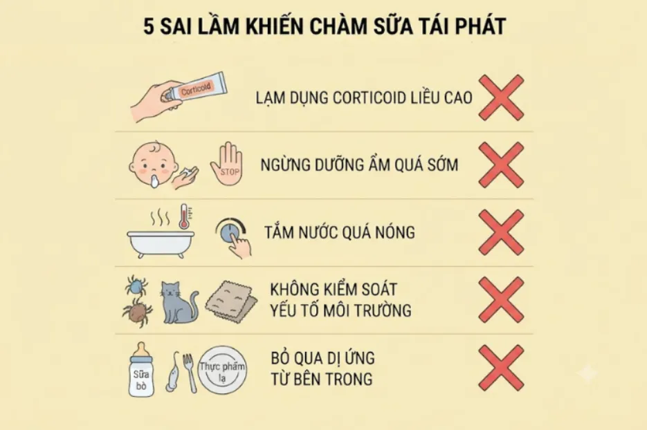 5 sai lầm khiến chàm sữa tái phát