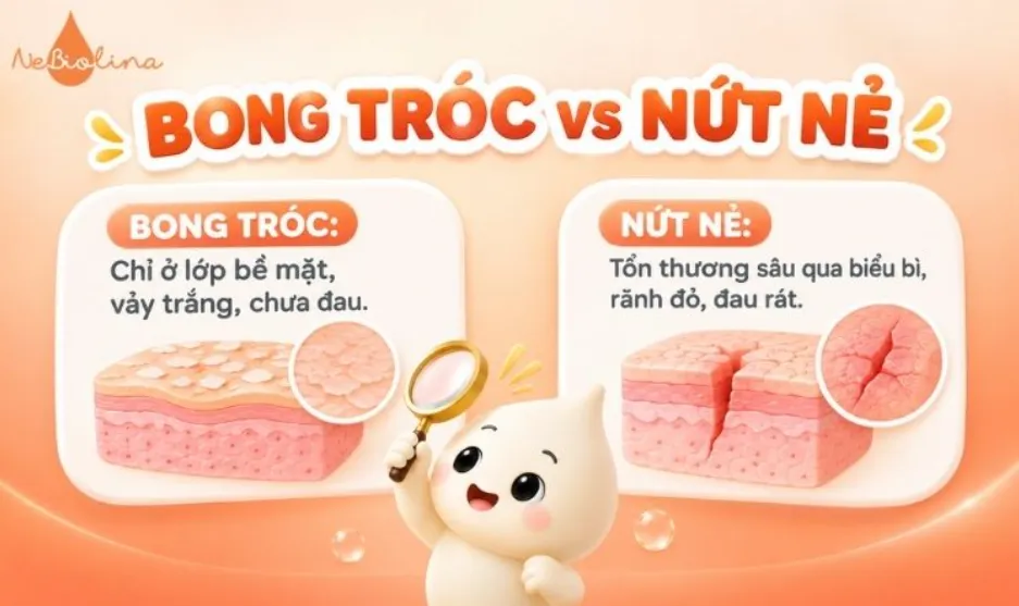 Da khô bị nứt nẻ là giai đoạn nặng hơn da khô bong tróc