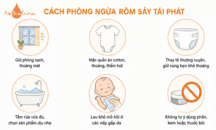 Phòng ngừa rôm sảy tái phát