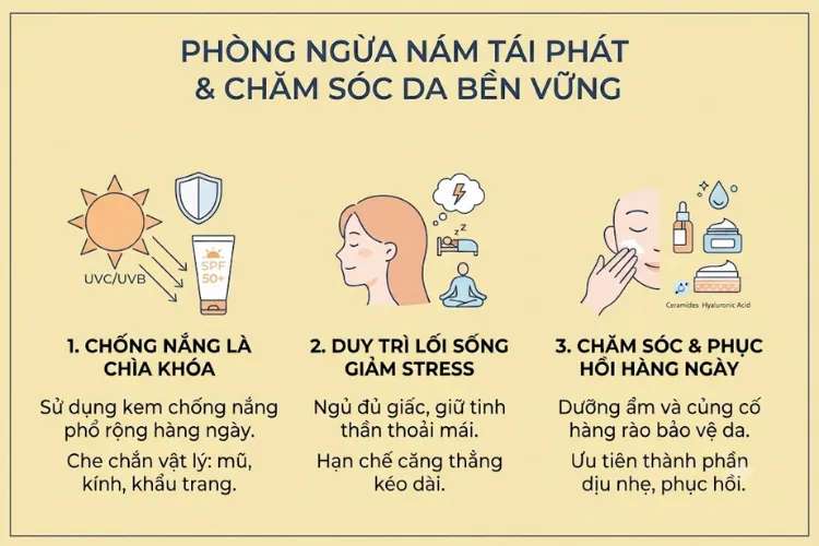 Phòng ngừa nám tái phát và chăm sóc da bên vững