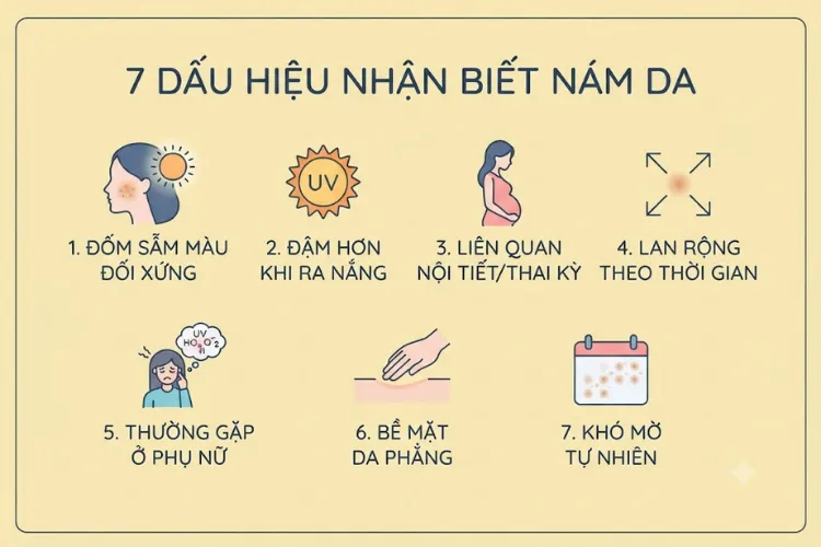 7 dấu hiệu nhận biết nám da