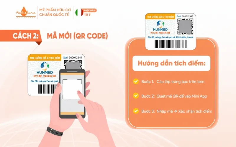 Hướng dẫn tích điểm với tem mới - Mã QR
