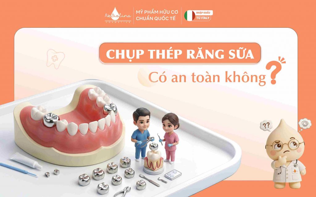 chụp thép răng sữa