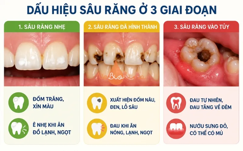 Dấu hiệu sâu răng ở trẻ
