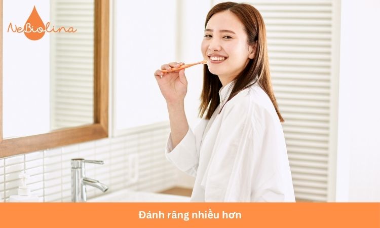 Đánh răng đều đặn giúp giảm mảng bám, hạn chế vi khuẩn.