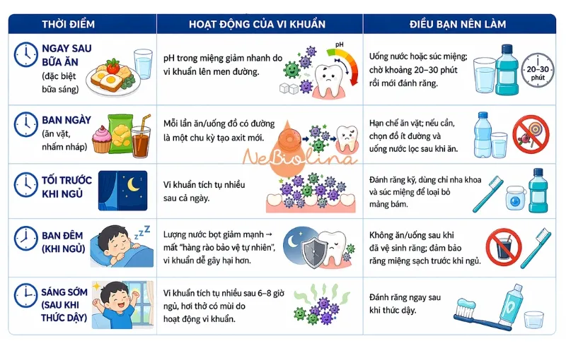Vi khuẩn sâu răng hoạt động khi nào