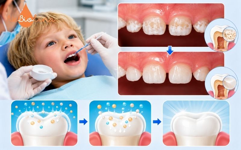 Tái khoáng flouride giúp ngăn chặn sún răng tiến triển