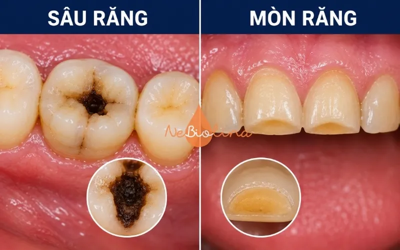 Cao răng không tạo lỗ sâu trên thân răng.