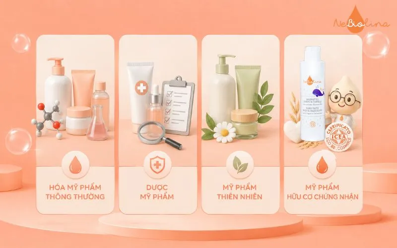 Thị trường mỹ phẩm nói chung được chia thành 4 nhóm